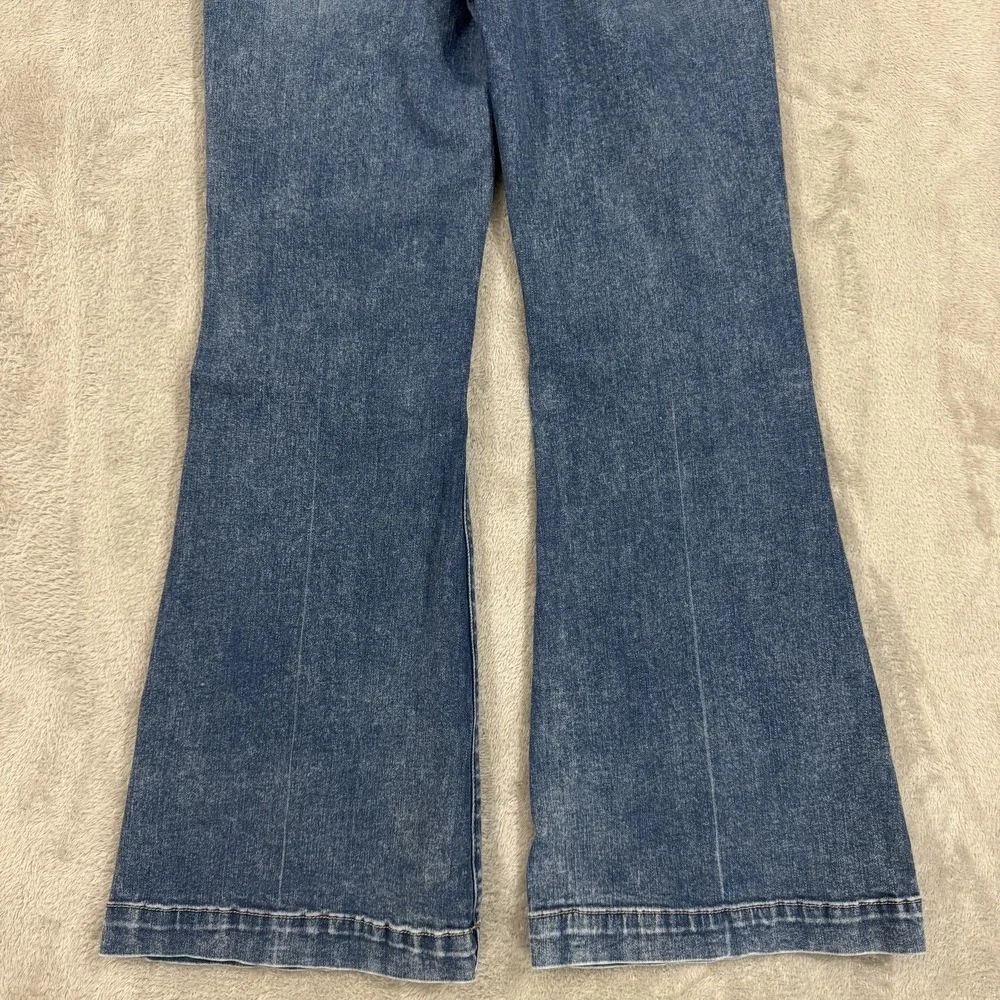 American Eagle Next Level Flex Jeans Womens 12 Super High Rise Flare Blue Boho - Picture 11 of 16